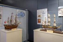 Maquetas de los barcos con los que Magallanes y Elcano descubrieron nuevos mundos