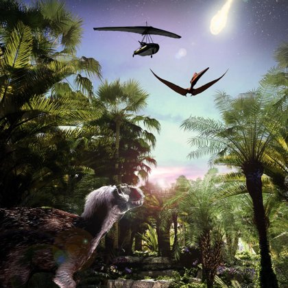 Dinosaurios al atardecer