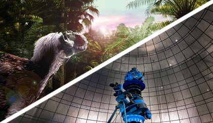 Pel�cula: Dinosaurios al atardecer + cielo en directo